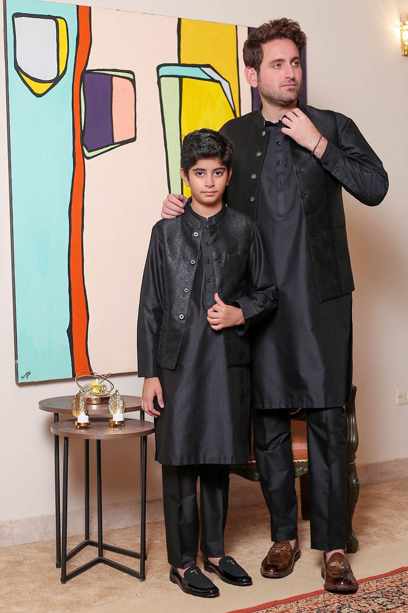 Real Image Kids Waist Coat Collection'2025-KWP-136 Smart Fit Black