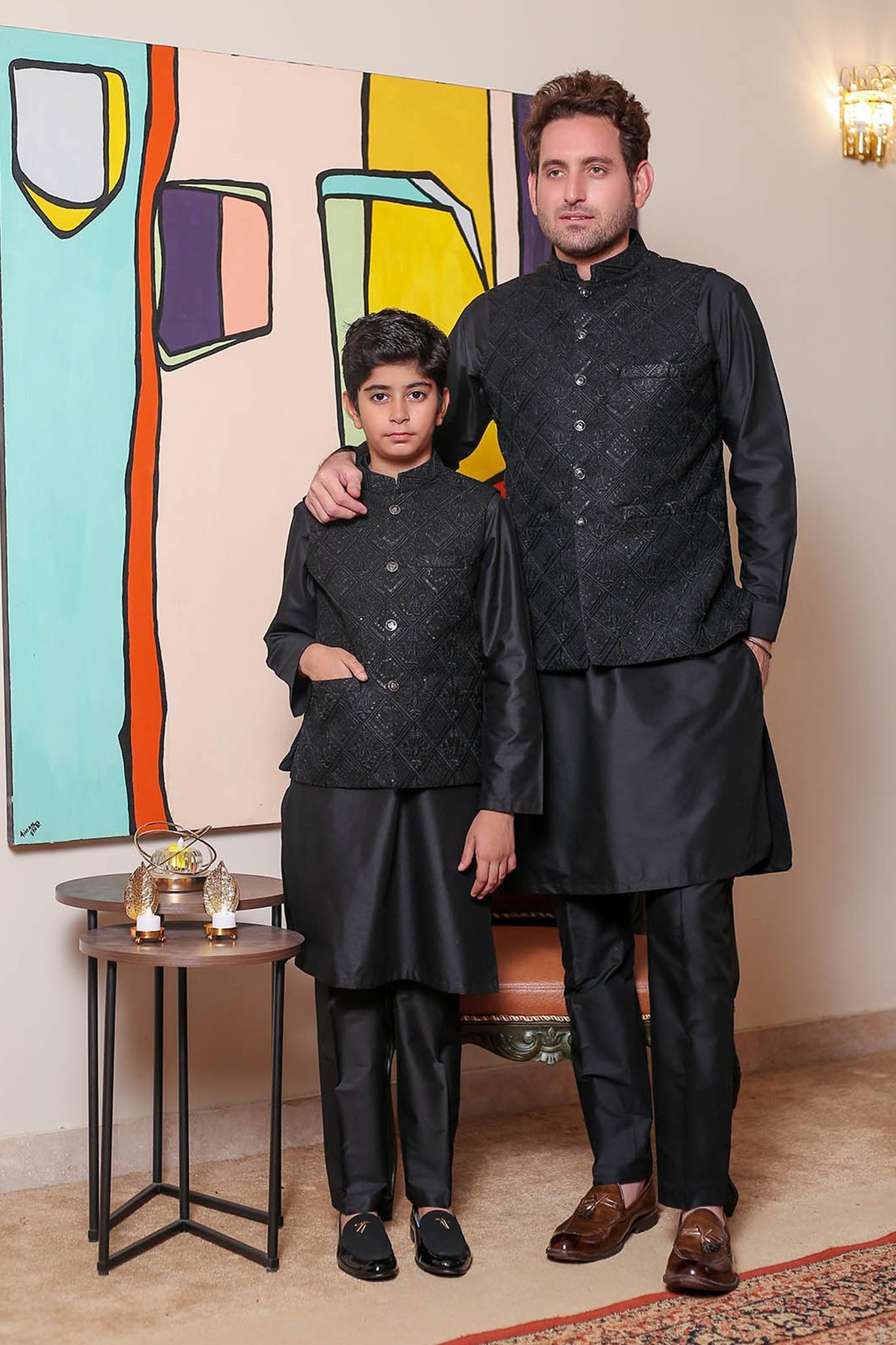 Real Image Kids Waist Coat Collection'2025-OKW-044 Smart Fit Black