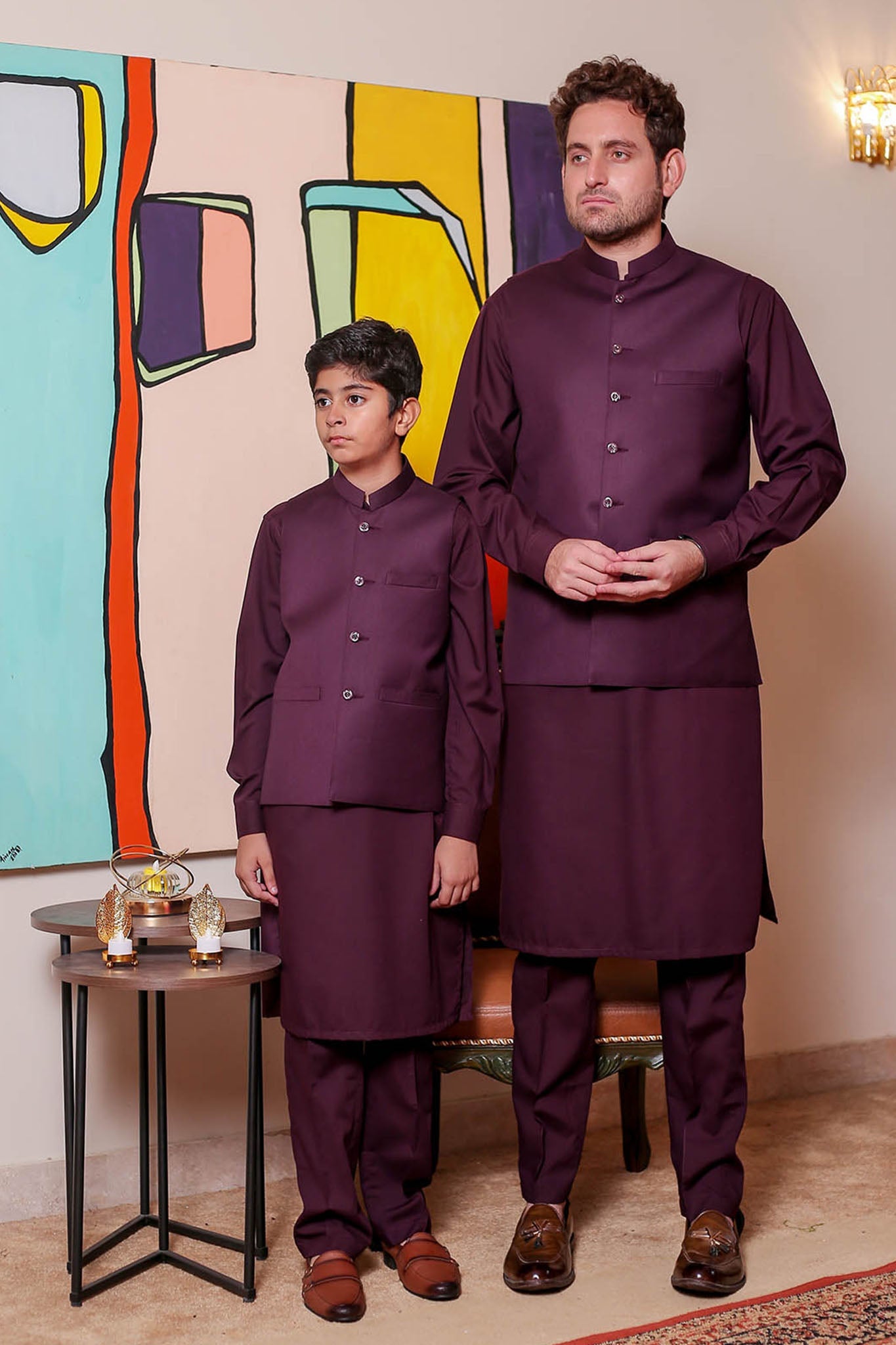 Real Image Kids Waist Coat Collection'2025-OKW-038A Smart Fit Burgundy