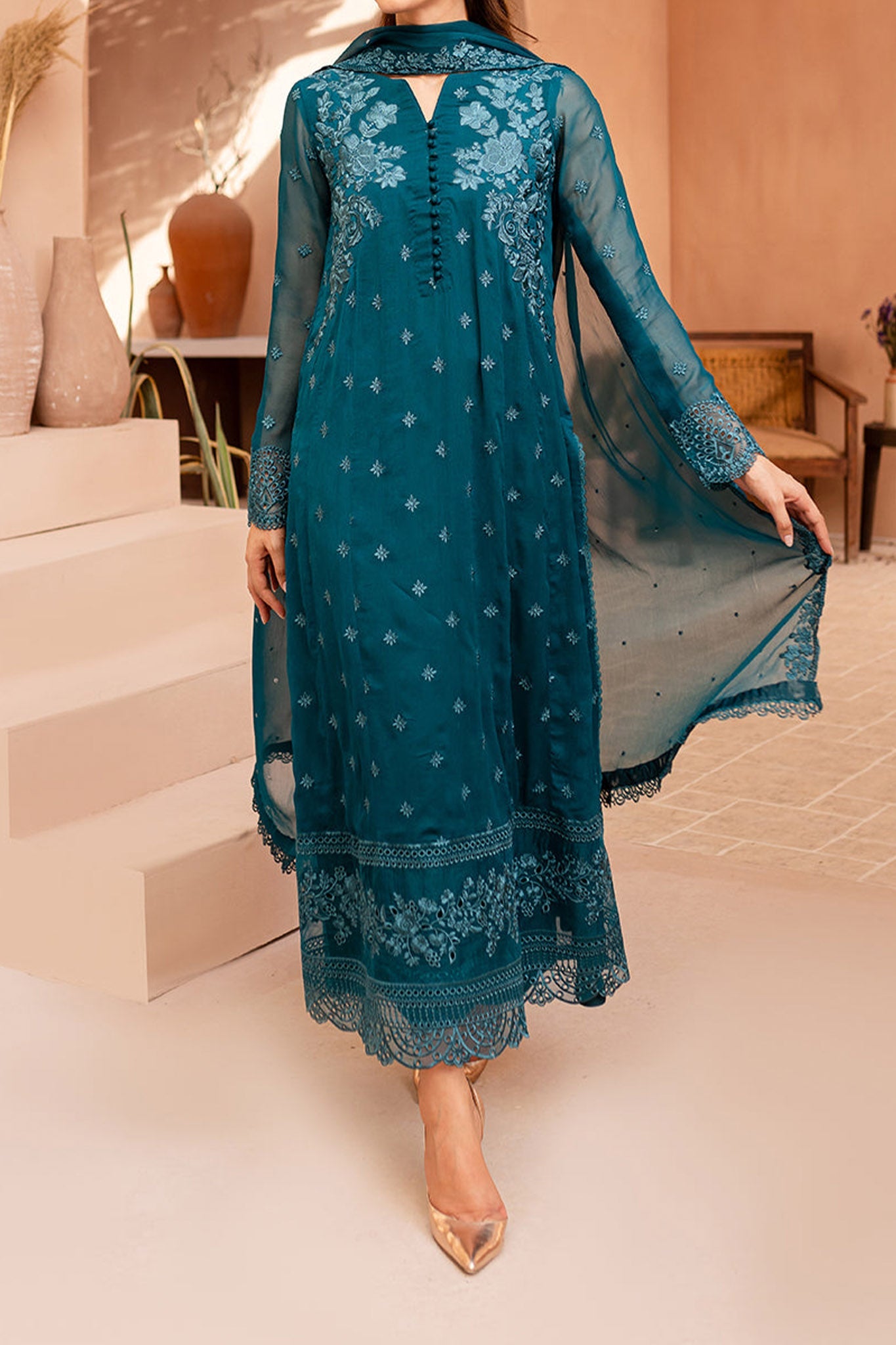 Ensembles By Azure Unstitched 3 Piece Festive Formals Eid Edit Collection'2024-06-Caribbean Charm