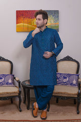 Real Image Mens Kurta Shalwar Collection'2025-D - 489 Sea Green