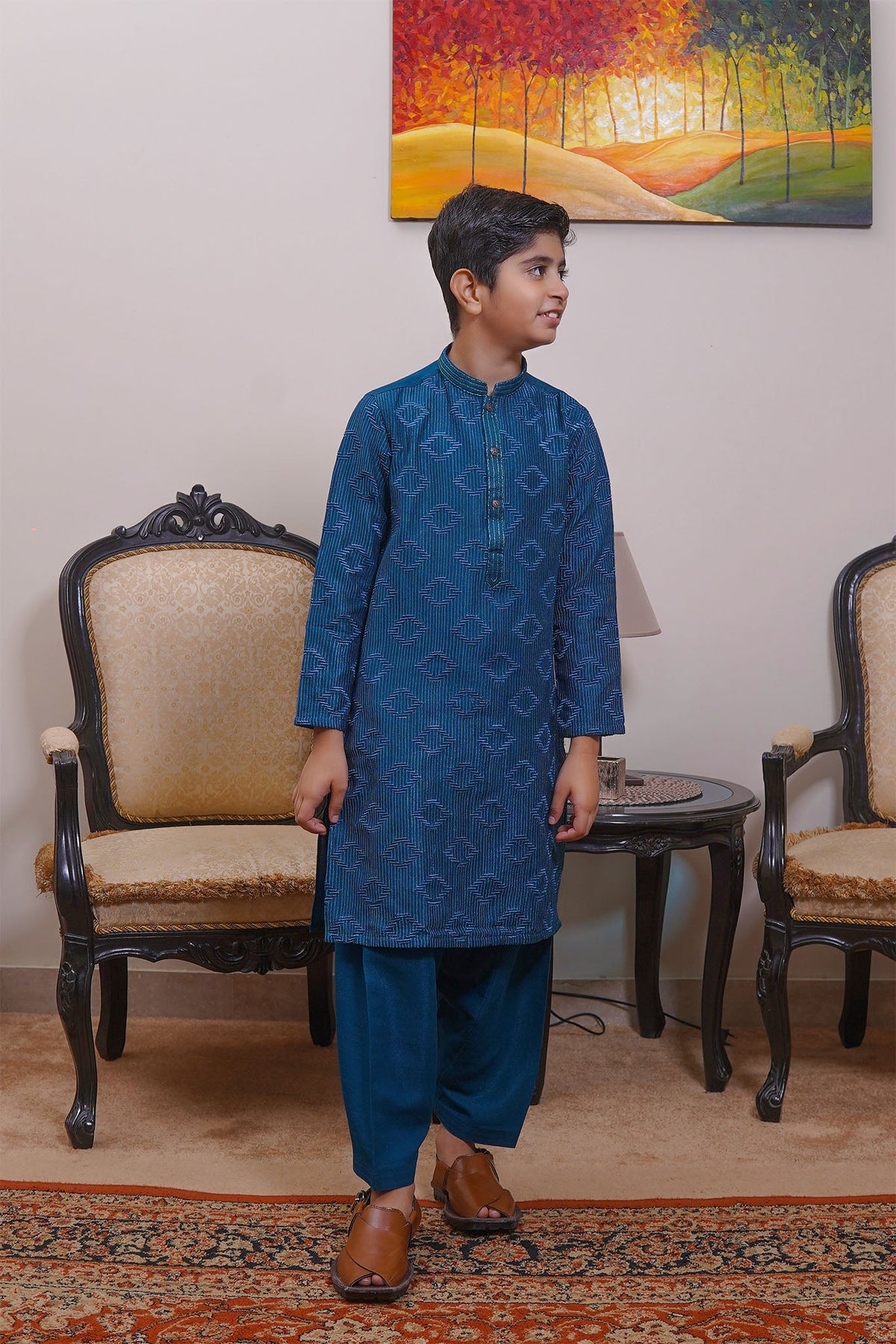Real Image Kids Kurta Shalwar Collection-KS-489 Slim Fit Green