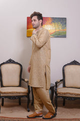 Real Image Mens Kurta Shalwar Collection'2025-D - 489 Gold