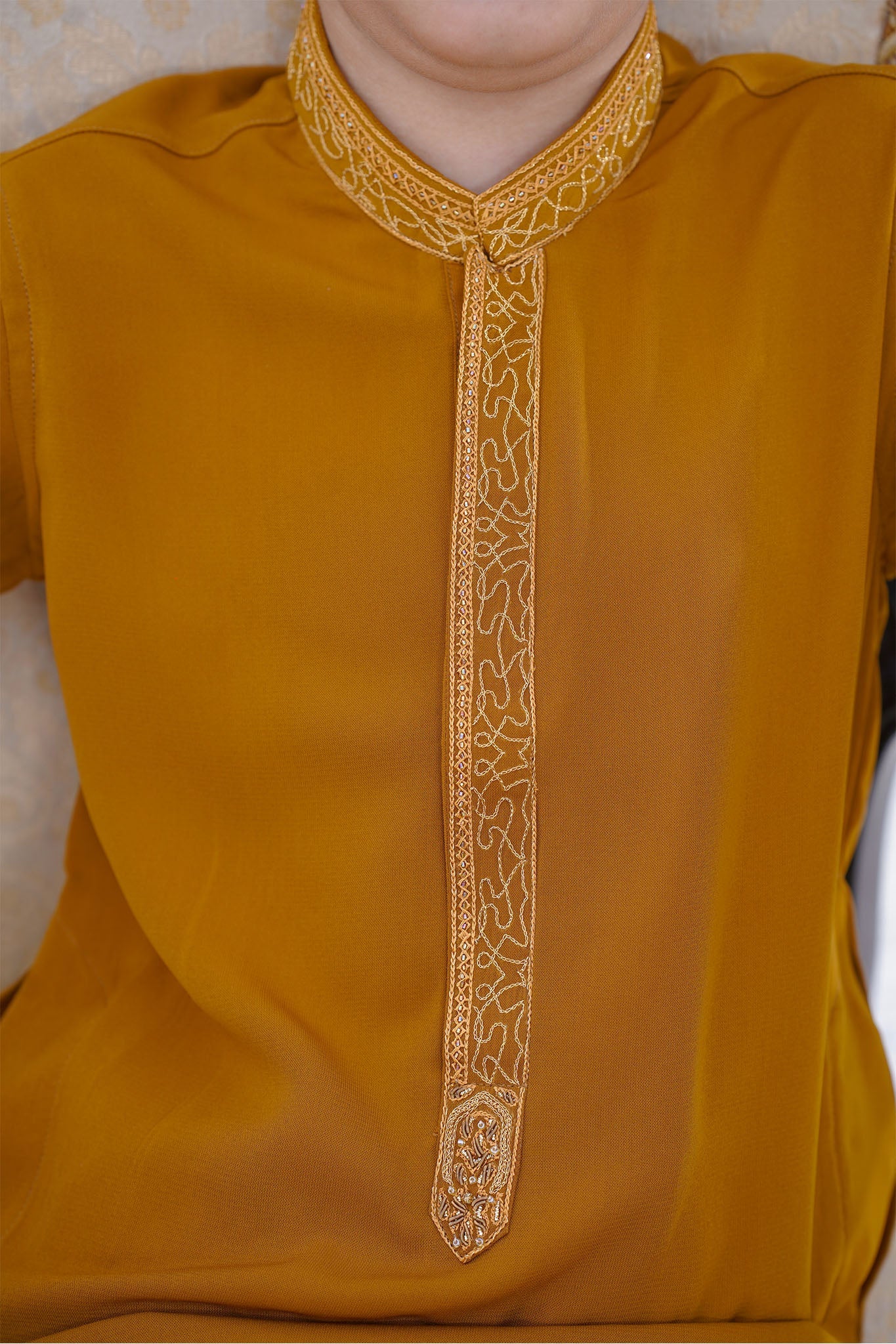 Real Image Kids Kurta Shalwar Collection-KS-479 Slim Fit Mustard