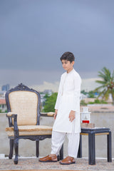 Real Image Kids Kurta Shalwar Collection-KS-479 Slim Fit Off White