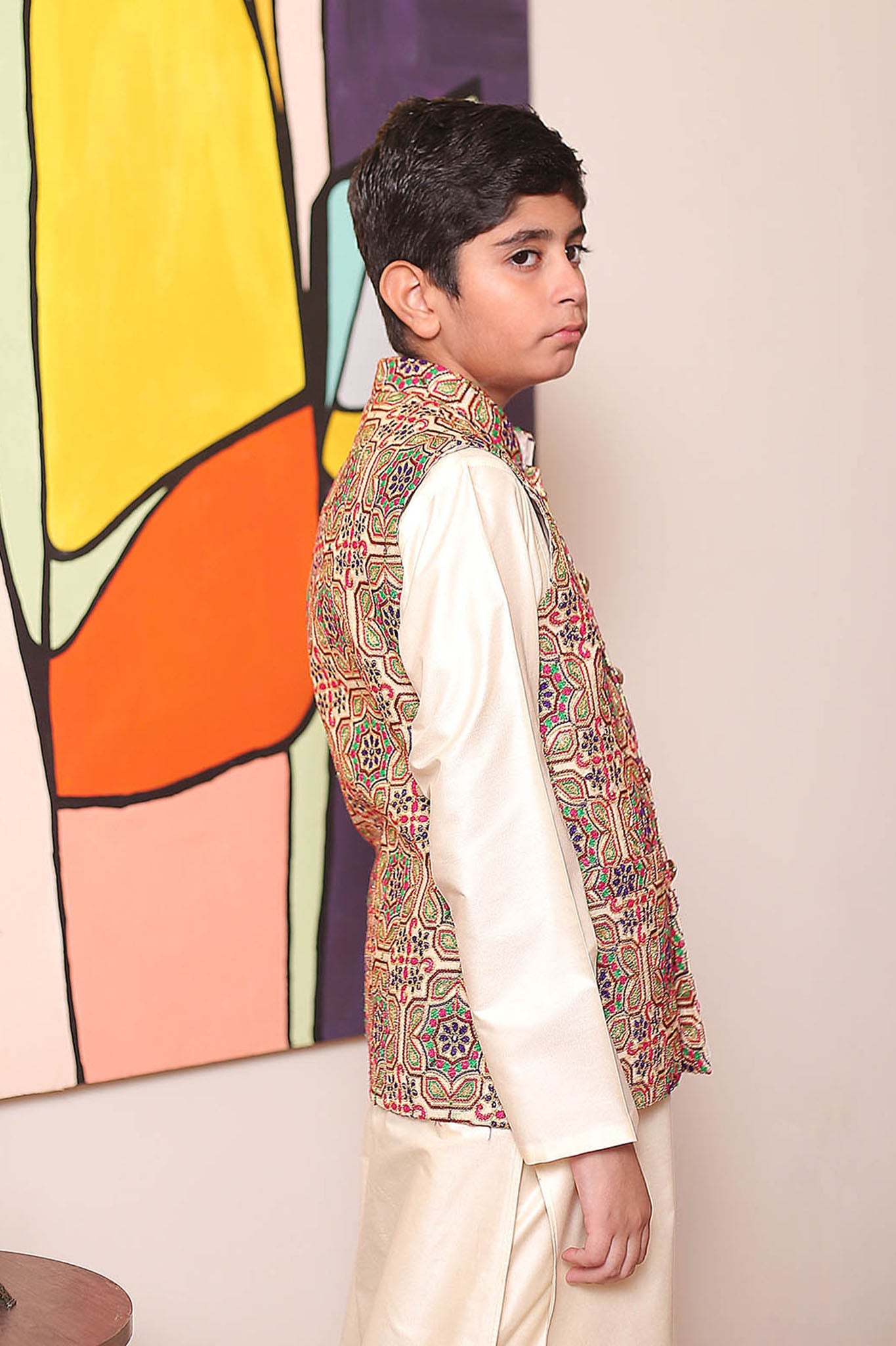 Real Image Kids Waist Coat Collection'2025-KW-123 Smart Fit Multi