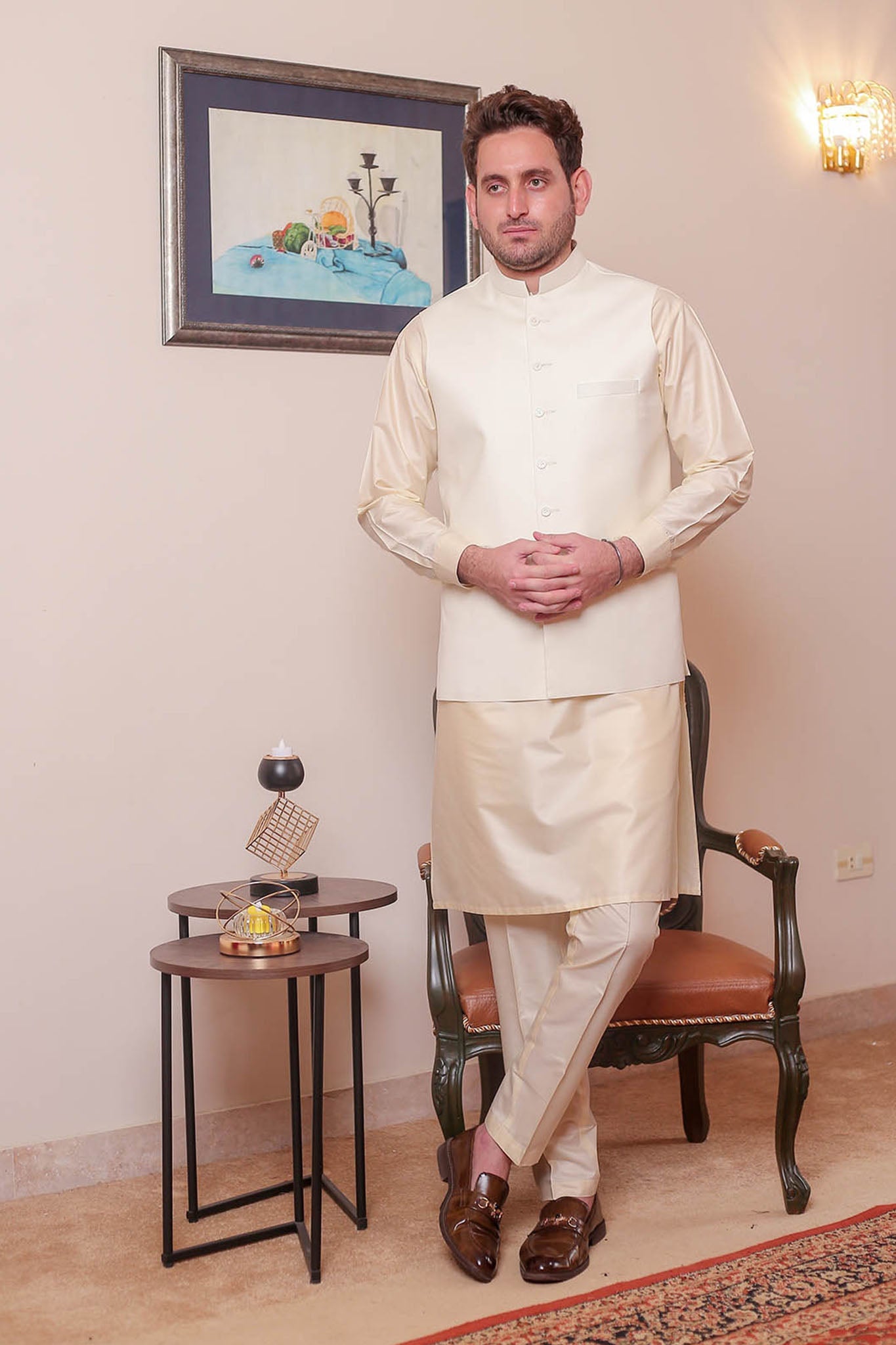 Real Image Mens Waist Coat Collection'2025-OW - 027 Cream