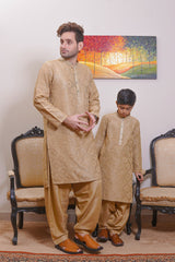 Real Image Kids Kurta Shalwar Collection-KS-489 Slim Fit Gold