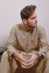 Real Image Mens Kurta Shalwar Collection'2025-D - 489 Fawn