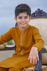 Real Image Kids Kurta Shalwar Collection-KS-479 Slim Fit Mustard