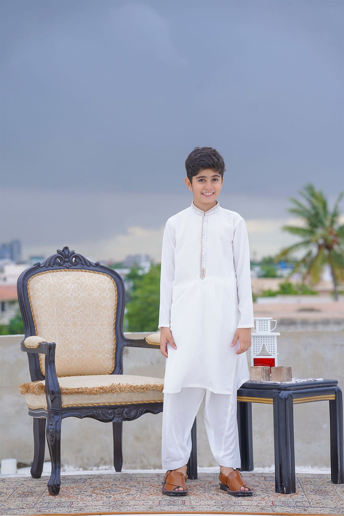 Real Image Kids Kurta Shalwar Collection-KS-479 Slim Fit Off White