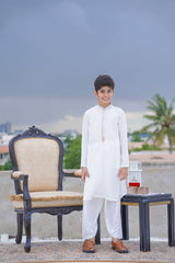 Real Image Kids Kurta Shalwar Collection-KS-479 Slim Fit Off White