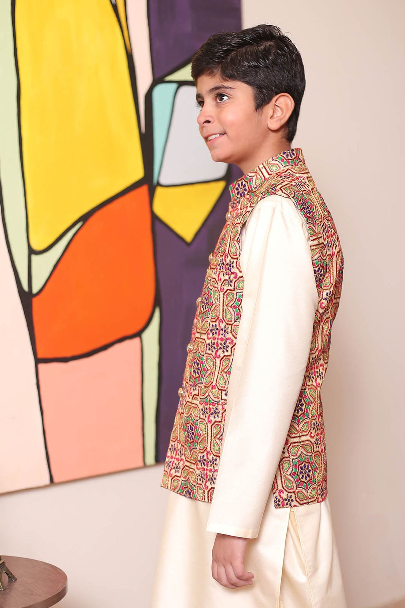Real Image Kids Waist Coat Collection'2025-KW-123 Smart Fit Multi