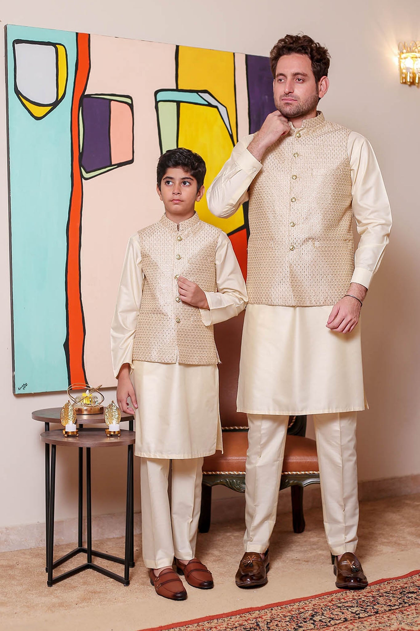 Real Image Mens Waist Coat Collection'2025-OW - 049 Gold