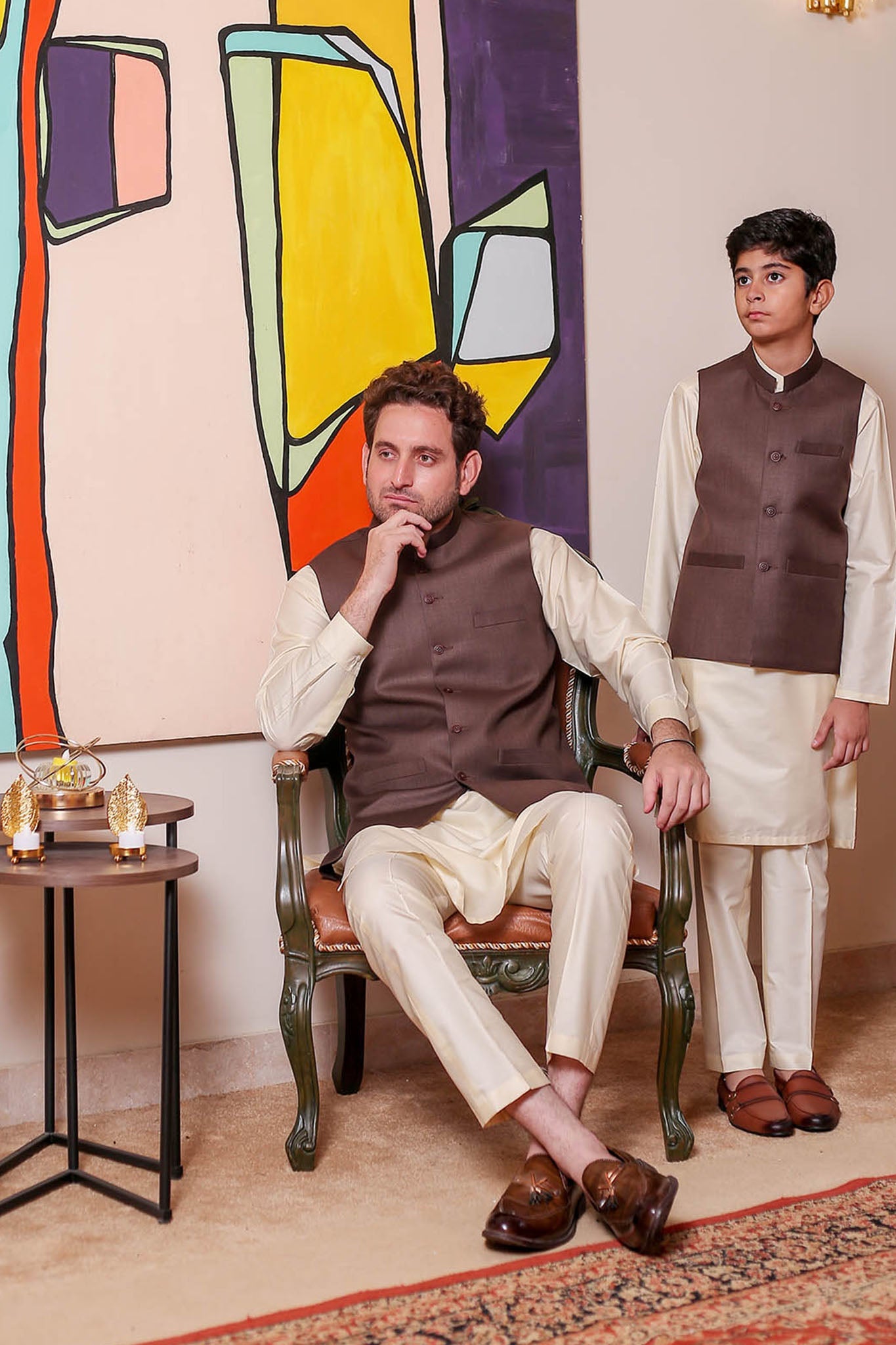 Real Image Mens Waist Coat Collection'2025-OW - 035 Brown
