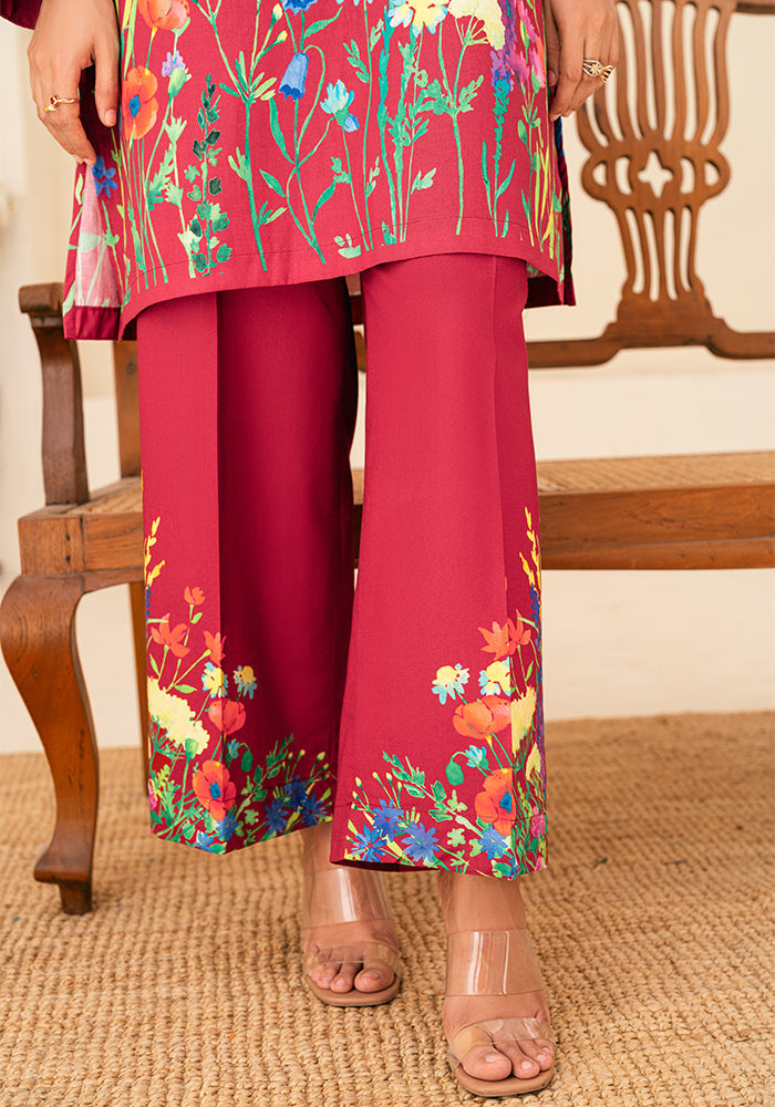 Amal Stitched 2 Piece Summer Cambric Collection-Ruby
