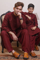 Real Image Mens Kurta Shalwar Collection'2025-D - 489 Maroon