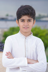 Real Image Kids Kurta Shalwar Collection-KS-479 Slim Fit Off White