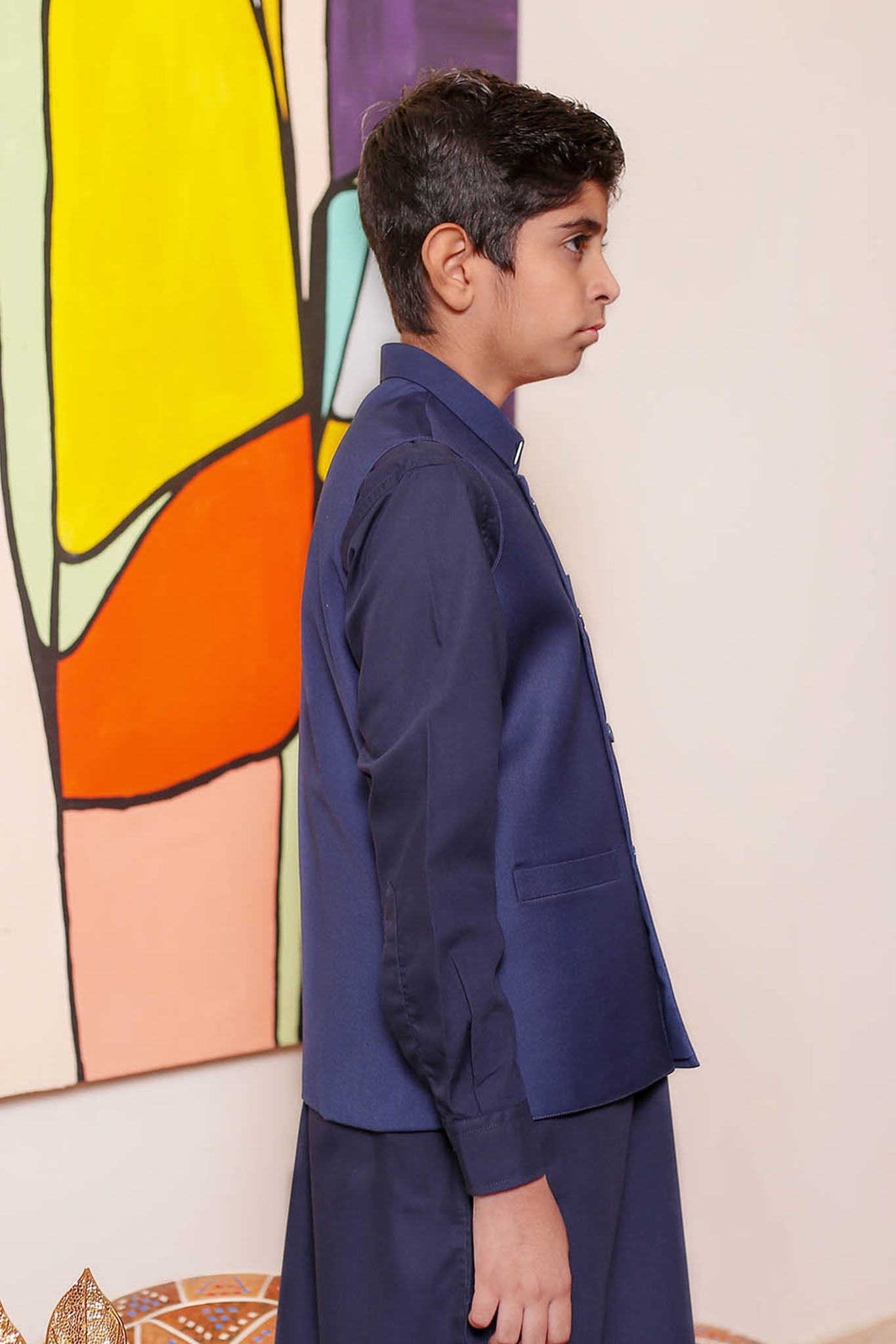 Real Image Kids Waist Coat Collection'2025-OKW-032 Smart Fit Royal Blue