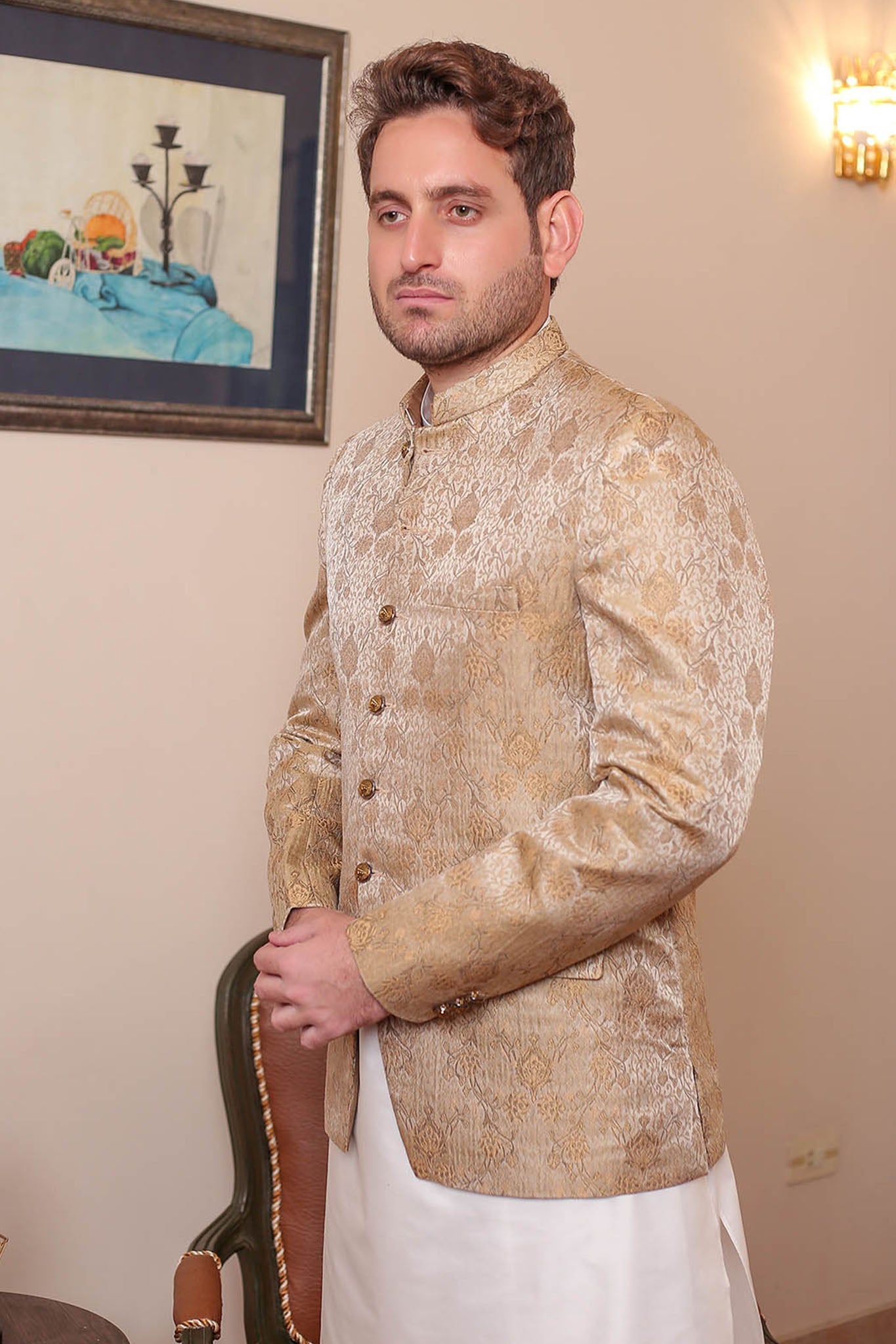 Real Image Mens Prince Coat Collection'2025-OPC - 005 Gold