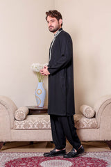 Real Image Mens Kurta Shalwar Winter Collection'2025-D-270 Black