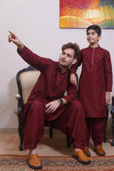 Real Image Mens Kurta Shalwar Collection'2025-D - 489 Maroon