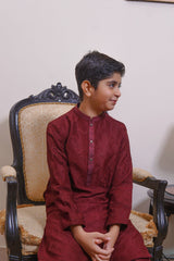 Real Image Kids Kurta Shalwar Collection-KS-489 Slim Fit Maroon