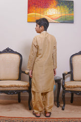 Real Image Kids Kurta Shalwar Collection-KS-489 Slim Fit Gold