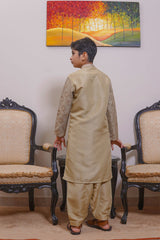 Real Image Kids Kurta Shalwar Collection-KS-489 Slim Fit Fawn