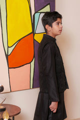 Real Image Kids Waist Coat Collection'2025-OKW-044 Smart Fit Black