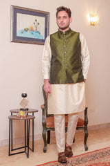 Real Image Mens Waist Coat Collection'2025-OW - 040 Green