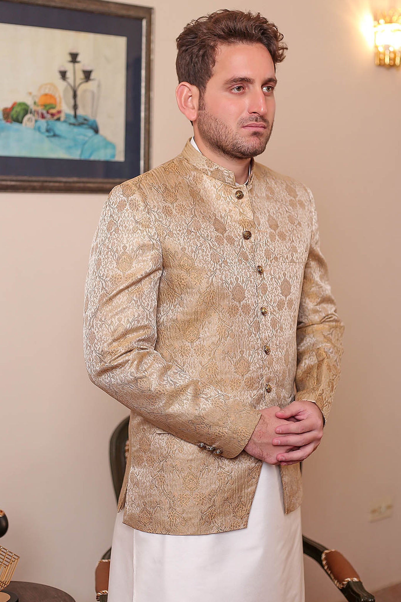 Real Image Mens Prince Coat Collection'2025-OPC - 005 Gold