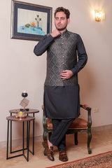 Real Image Mens Waist Coat Collection'2025-WP - 159 Dark Grey