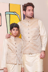 Real Image Kids Waist Coat Collection'2025-KW-161 Smart Fit Gold