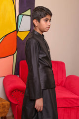 Real Image Kids Waist Coat Collection'2025-KWP-136 Smart Fit Black