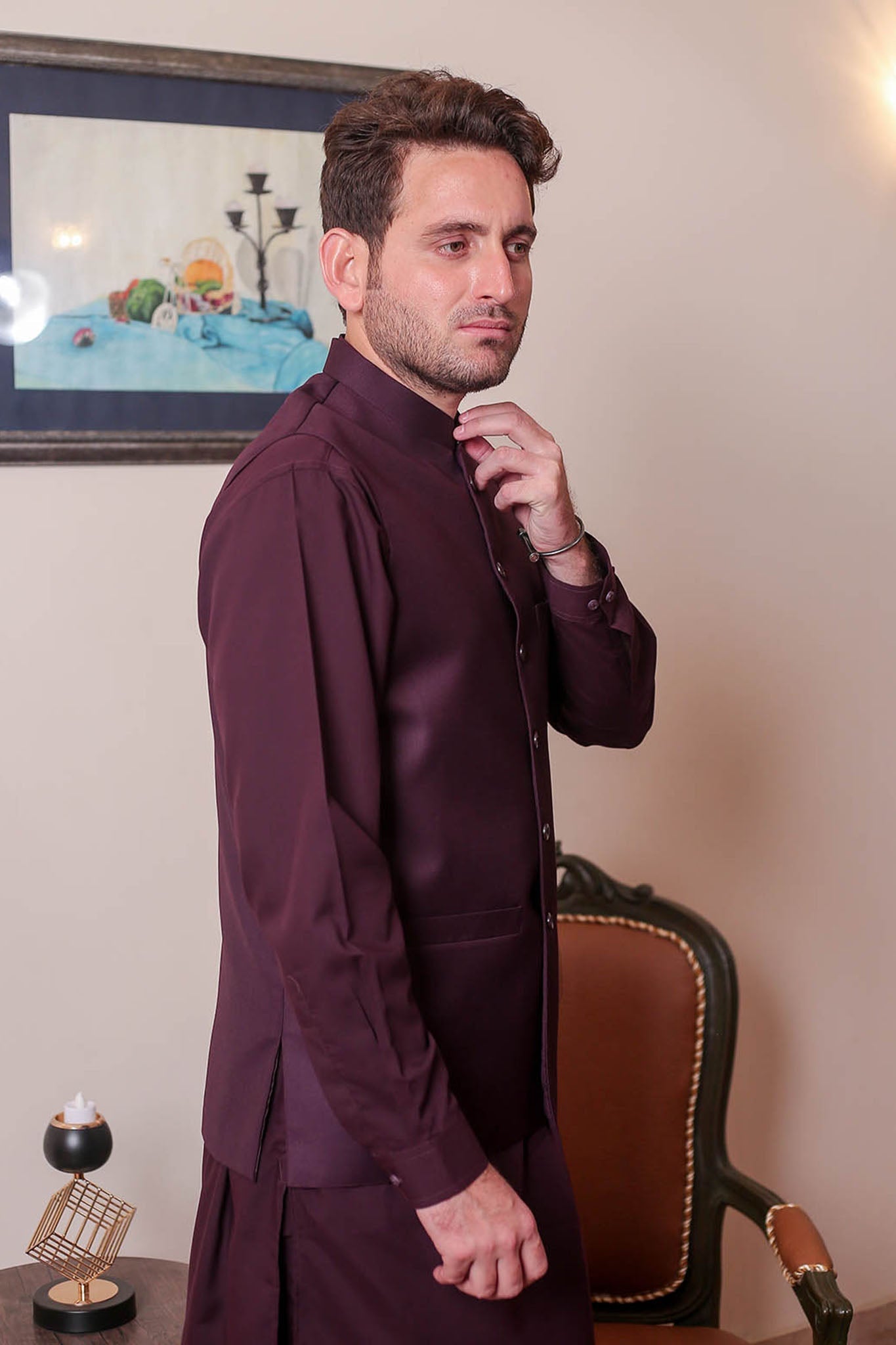 Real Image Mens Waist Coat Collection'2025-OW - 038A Burgundy