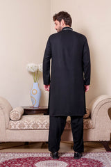 Real Image Mens Kurta Shalwar Winter Collection'2025-D-270 Black