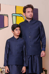 Real Image Kids Waist Coat Collection'2025-OKW-031 Smart Fit Blue