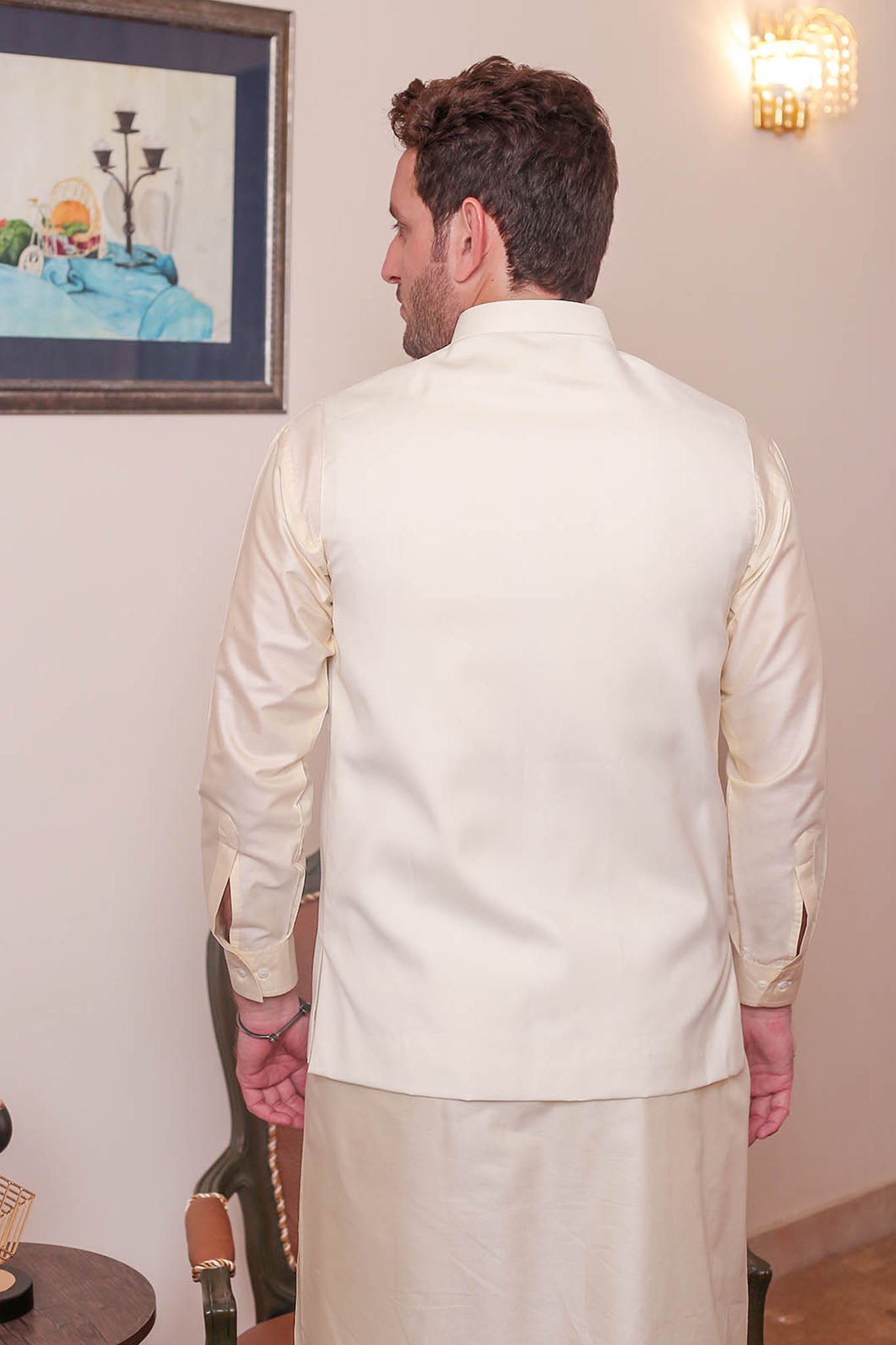 Real Image Mens Waist Coat Collection'2025-OW - 027 Cream