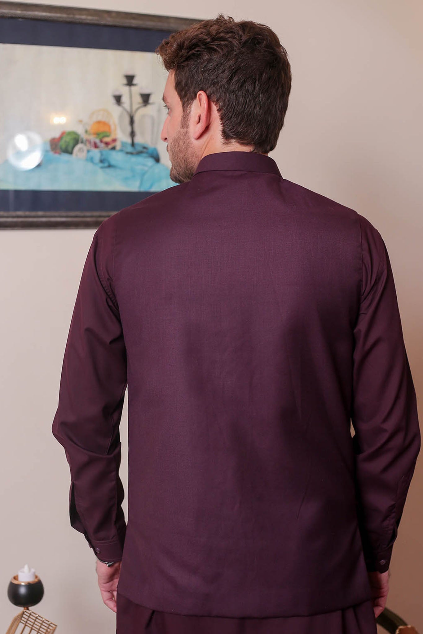 Real Image Mens Waist Coat Collection'2025-OW - 038A Burgundy