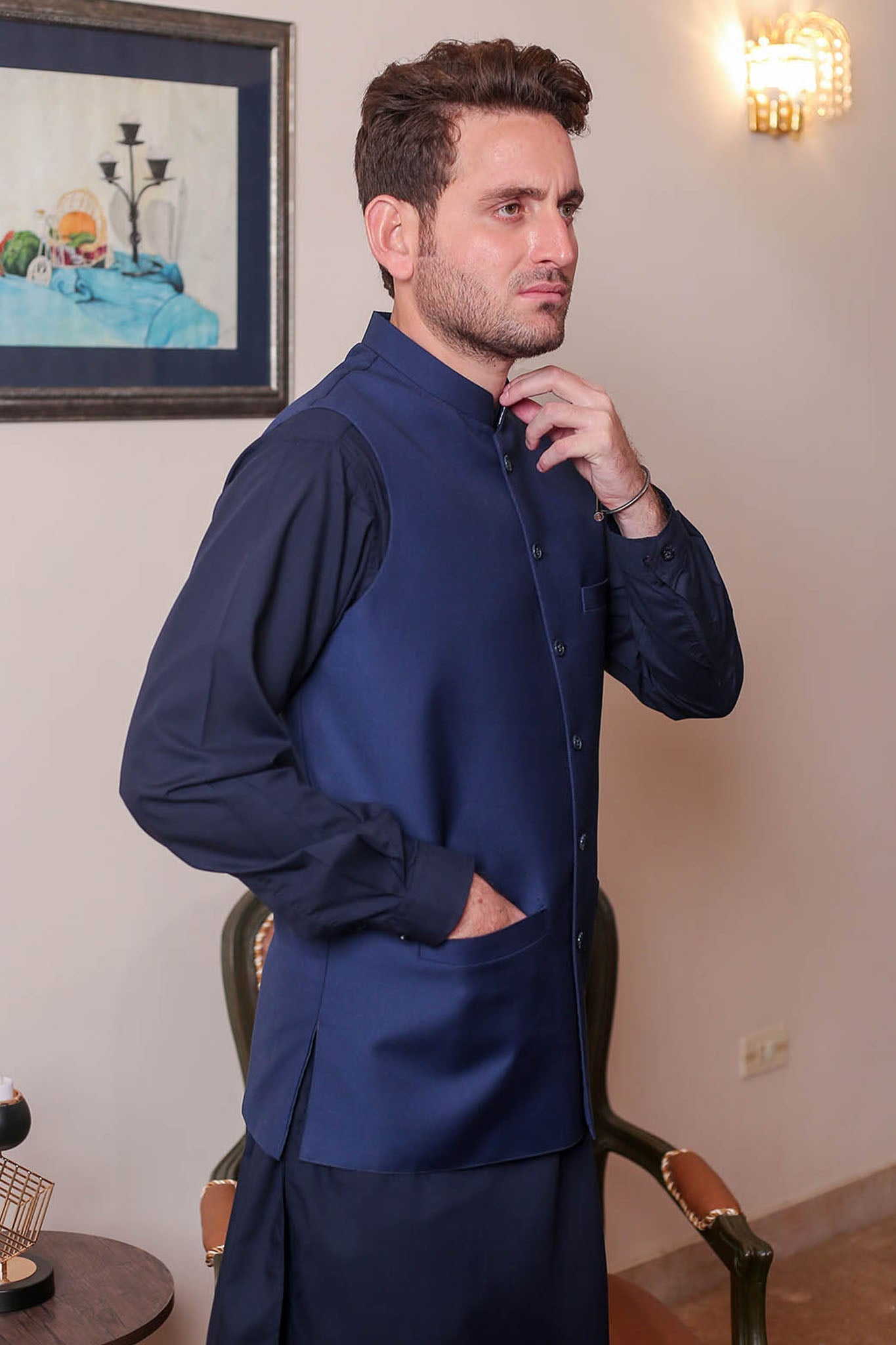 Real Image Mens Waist Coat Collection'2025-OW - 032 Royal Blue