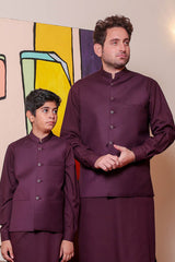 Real Image Kids Waist Coat Collection'2025-OKW-038A Smart Fit Burgundy