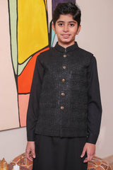 Real Image Kids Waist Coat Collection'2025-OKW-124 Smart Fit Black