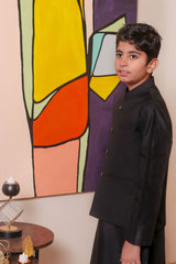 Real Image Kids Waist Coat Collection'2025-OKW-037 Smart Fit Black