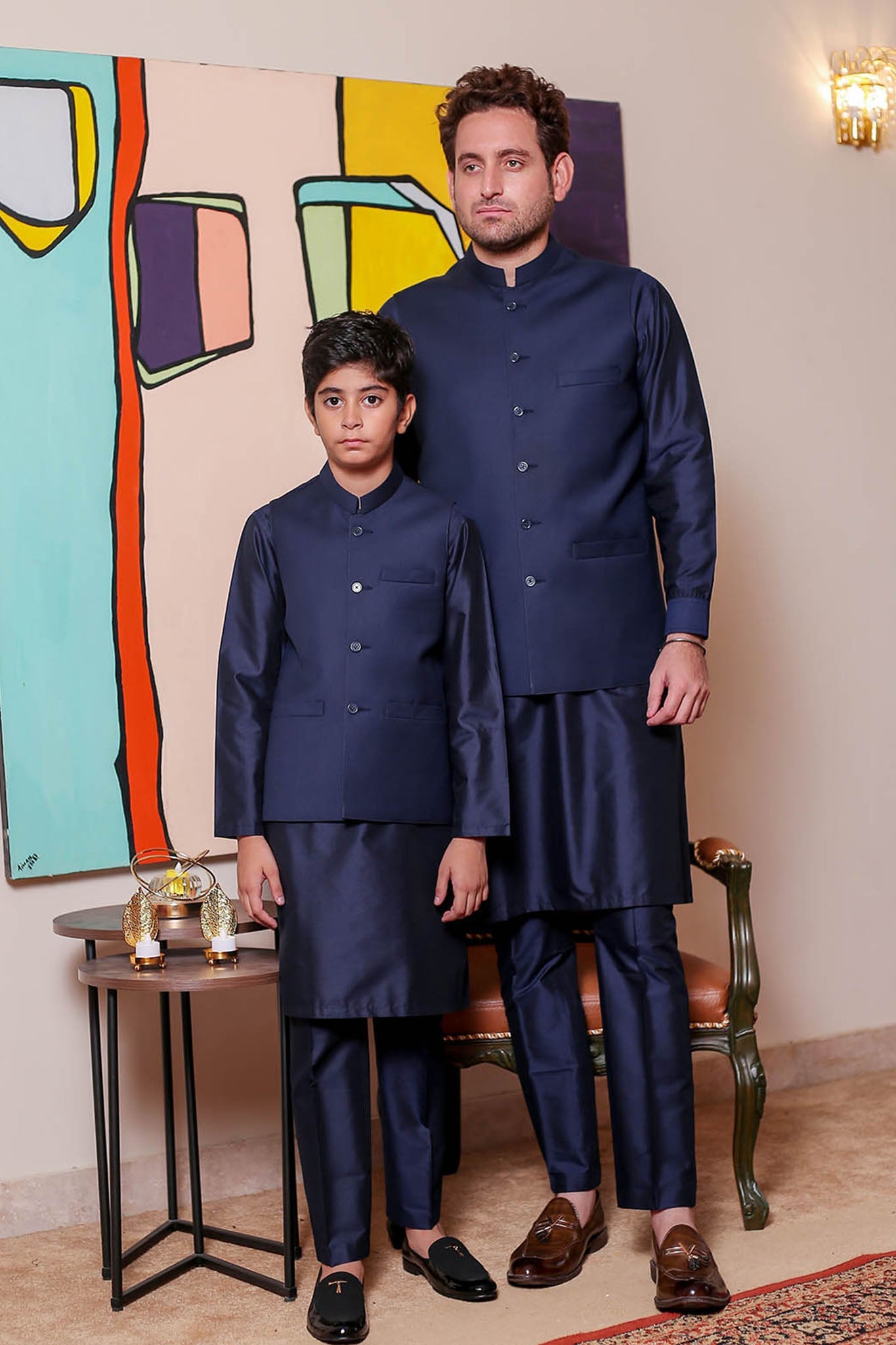 Real Image Kids Waist Coat Collection'2025-OKW-031 Smart Fit Blue