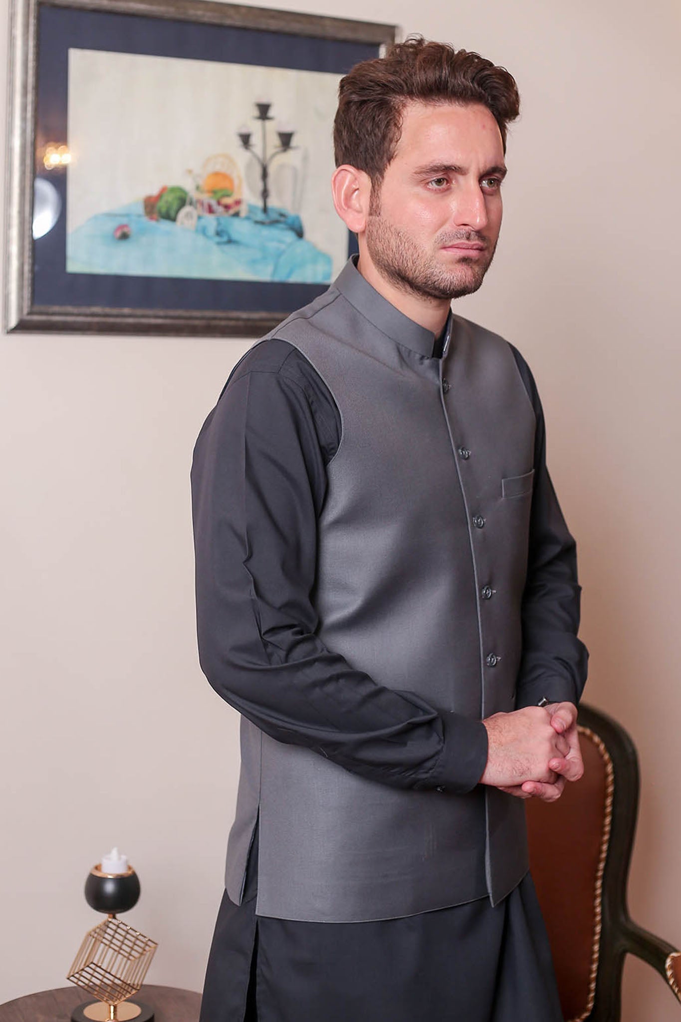 Real Image Mens Waist Coat Collection'2025-OW - 029 Grey