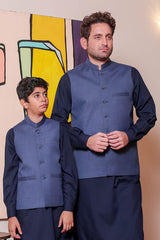 Real Image Kids Waist Coat Collection'2025-OKW-033 Smart Fit Blue