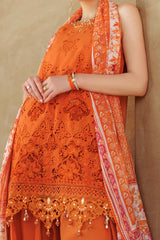 Noor Saadia Asad Unstitched 3 Piece Eid Handwork Laserkari Emb Lawn Collection'2024-D-11
