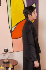 Real Image Kids Waist Coat Collection'2025-OKW-037 Smart Fit Black