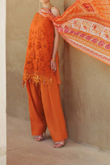 Noor Saadia Asad Unstitched 3 Piece Eid Handwork Laserkari Emb Lawn Collection'2024-D-11